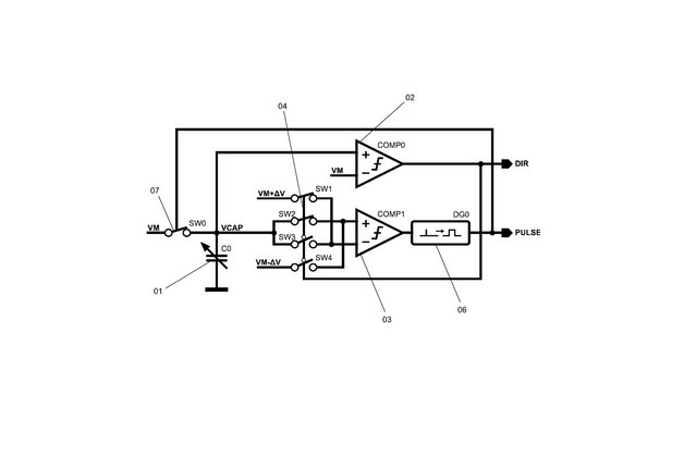 Electronic circuit for determining the time of an extremum of a capacitor's time-varying capacitance